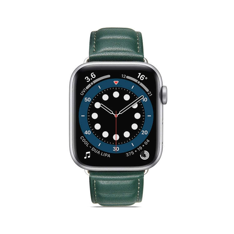 Genuine Leather Watch Band For Apple Watch Series 8&7 41mm / SE 2&6&SE&5&4 40mm / 3&2&1 38mm(Green)