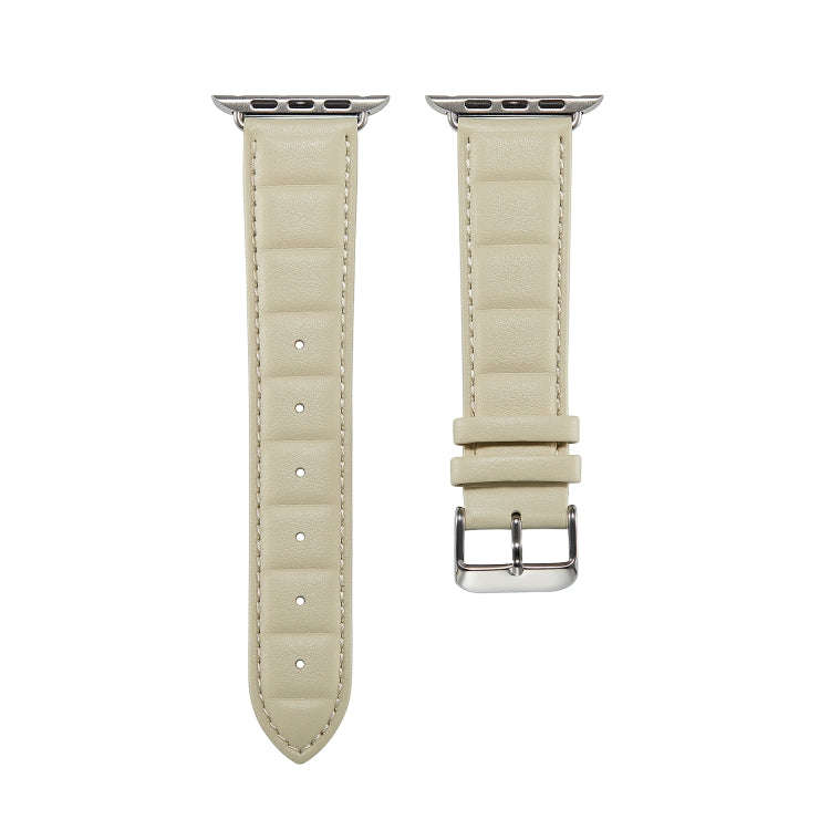 Genuine Leather Watch Band For Apple Watch Series 8&7 41mm / SE 2&6&SE&5&4 40mm / 3&2&1 38mm(Beige)