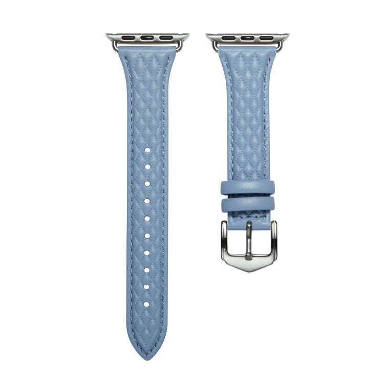 Rhombus Genuine Leather Watch Band For Apple Watch Series 8&7 41mm / SE 2&6&SE&5&4 40mm / 3&2&1 3...