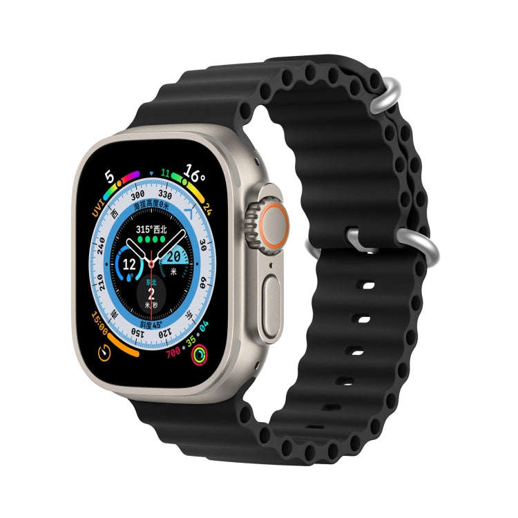 DUX DUCIS Sea Wave Silicone Watch Band For Apple Watch Series 8&7 45mm / SE 2&6&SE&5&4 44mm / 3&2...