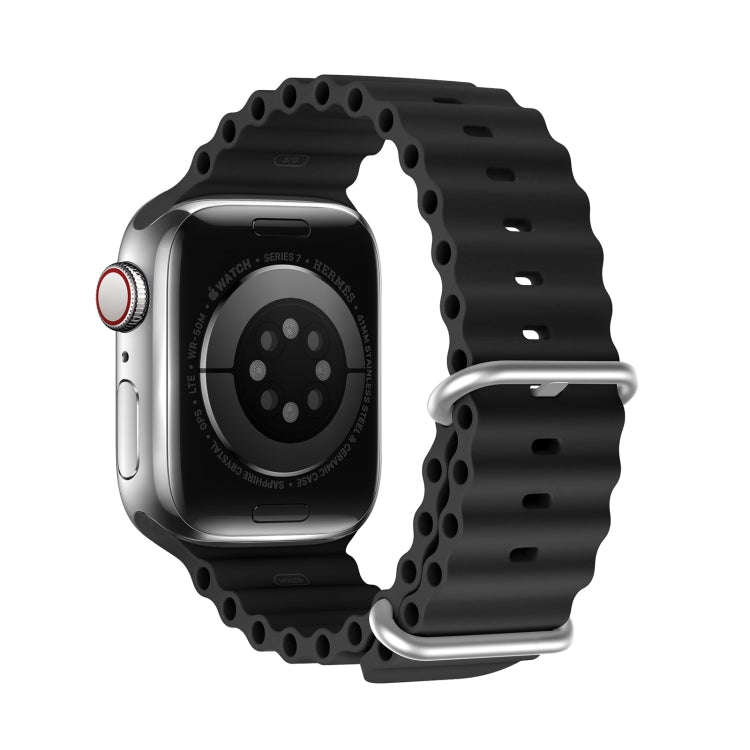 DUX DUCIS Sea Wave Silicone Watch Band For Apple Watch Series 8&7 45mm / SE 2&6&SE&5&4 44mm / 3&2...