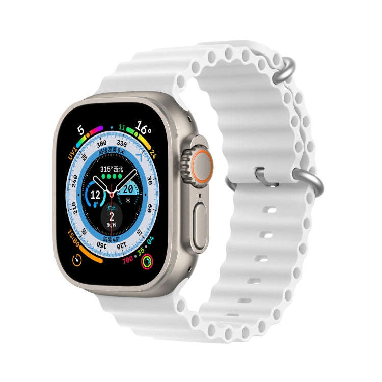DUX DUCIS Sea Wave Silicone Watch Band For Apple Watch Series 8&7 45mm / SE 2&6&SE&5&4 44mm / 3&2...