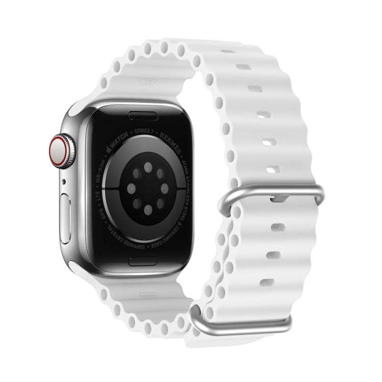 DUX DUCIS Sea Wave Silicone Watch Band For Apple Watch Series 8&7 45mm / SE 2&6&SE&5&4 44mm / 3&2...