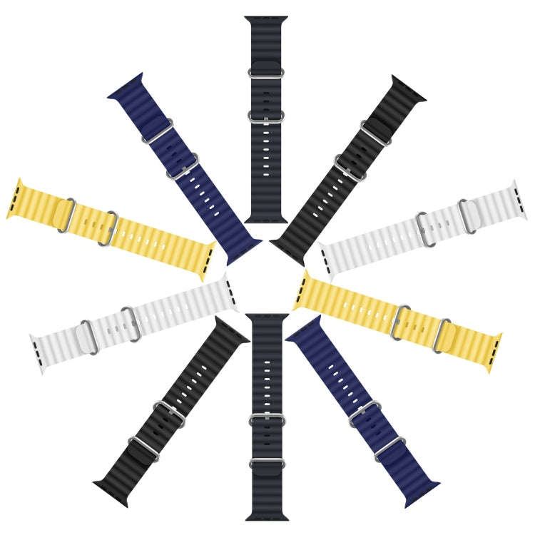 DUX DUCIS Sea Wave Silicone Watch Band For Apple Watch Series 8&7 45mm / SE 2&6&SE&5&4 44mm / 3&2...