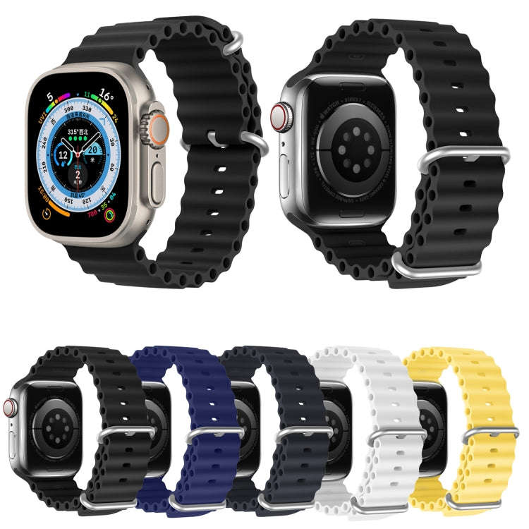 DUX DUCIS Sea Wave Silicone Watch Band For Apple Watch Series 8&7 45mm / SE 2&6&SE&5&4 44mm / 3&2...