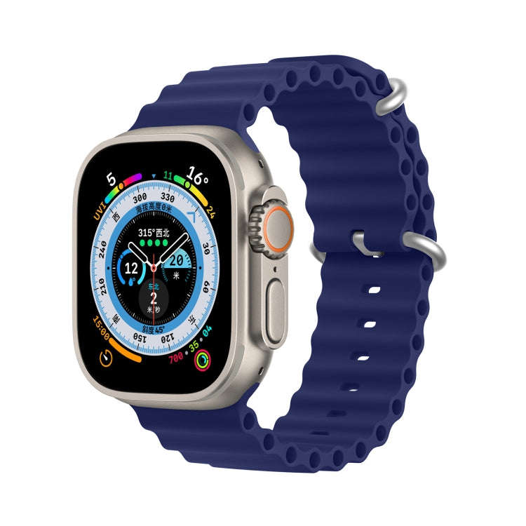 DUX DUCIS Sea Wave Silicone Watch Band For Apple Watch Series 8&7 41mm / SE 2&6&SE&5&4 40mm / 3&2...