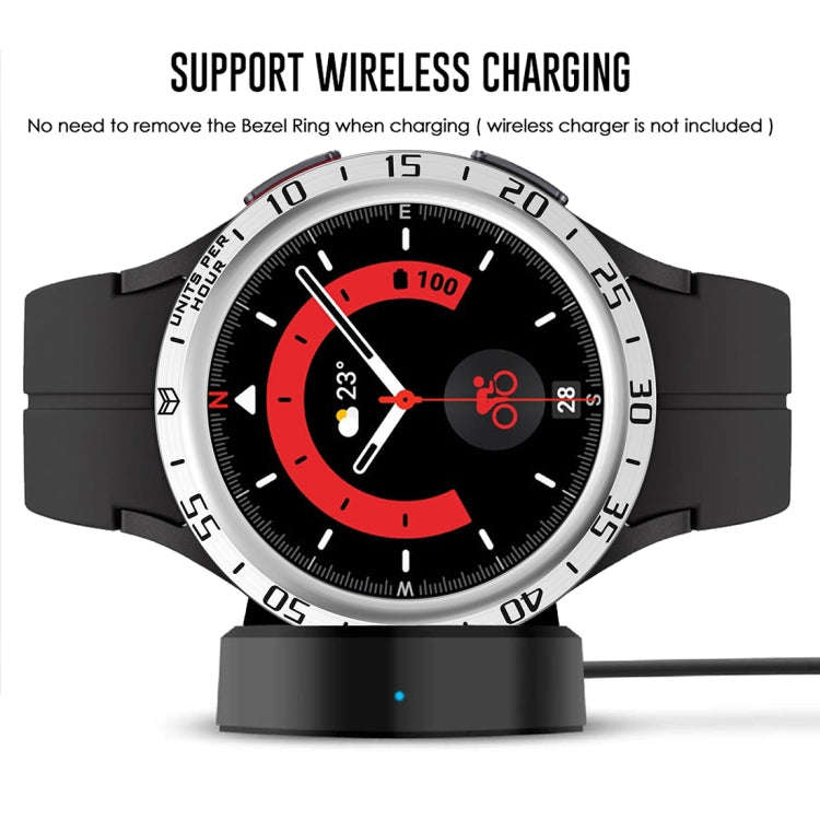 For Samsung Galaxy Watch5 Pro 45mm A Style Dial Steel Protective Frame(Silver)