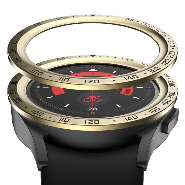 For Samsung Galaxy Watch5 Pro 45mm E Style Dial Steel Protective Frame(Gold)