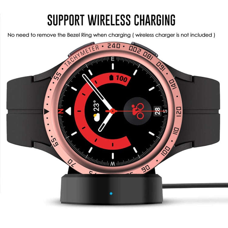 For Samsung Galaxy Watch5 Pro 45mm E Style Dial Steel Protective Frame(Rose Pink)