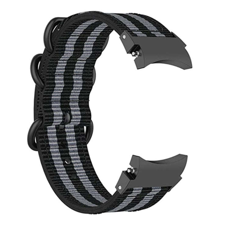 For Samsung Galaxy Watch4 / Watch4 Classic / Watch5 / Watch5 Pro Nylon Three-ring Watch Band(Blac...
