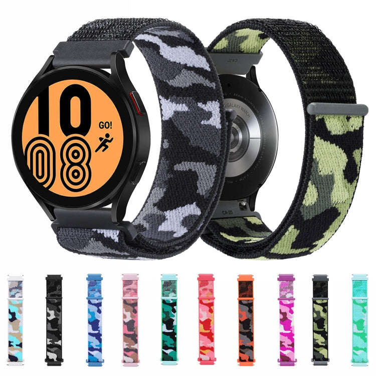 For Samsung Galaxy Watch5 40mm/44mm / Watch5 Pro Camo Nylon Loop Watch Band(Orange Camouflage)
