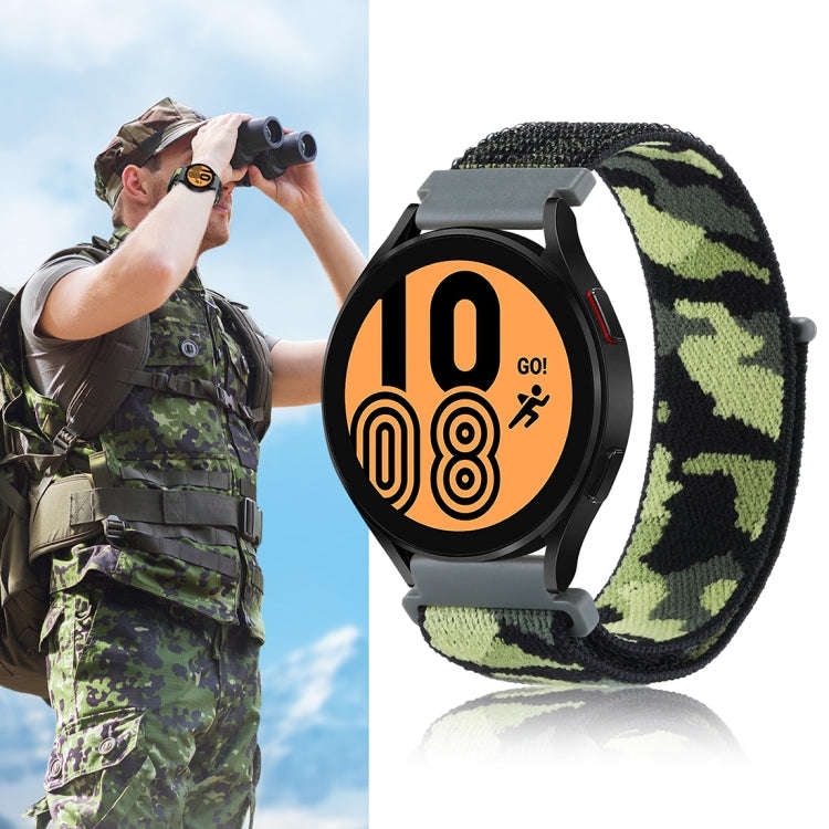 For Samsung Galaxy Watch5 40mm/44mm / Watch5 Pro Camo Nylon Loop Watch Band(Orange Camouflage)