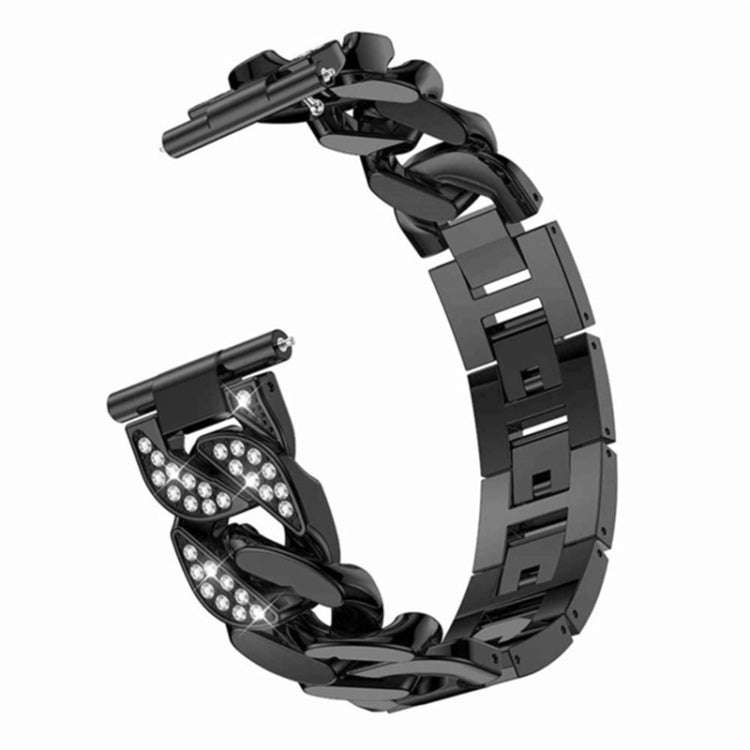 For Samsung Galaxy Watch5 40mm/44mm / Watch5 Pro Row Diamonds Denim Chain Watch Band(Black)