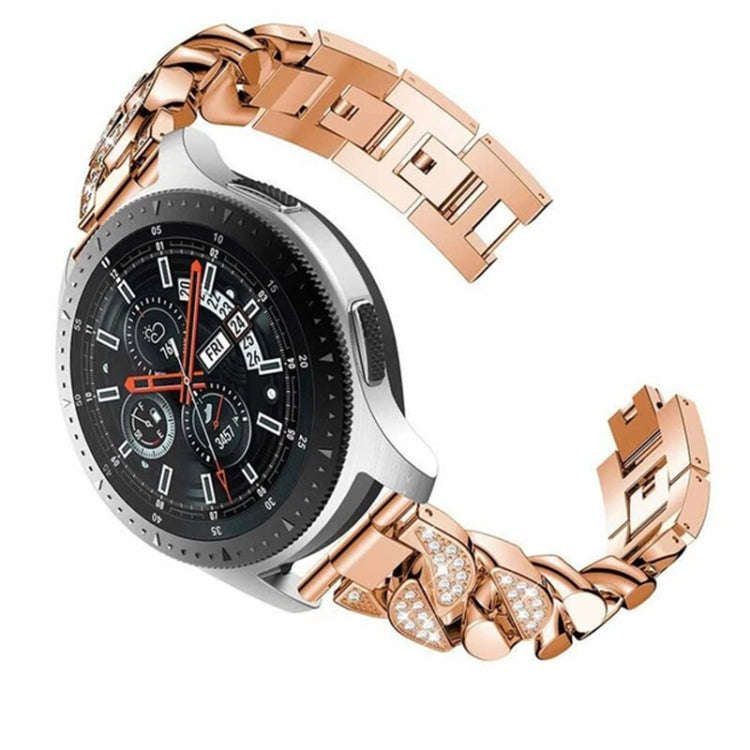 For Samsung Galaxy Watch5 40mm/44mm / Watch5 Pro Row Diamonds Denim Chain Watch Band(Rose Gold)