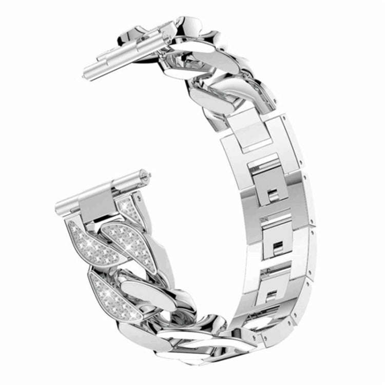 For Samsung Galaxy Watch5 40mm/44mm / Watch5 Pro Row Diamonds Denim Chain Watch Band(Silver)