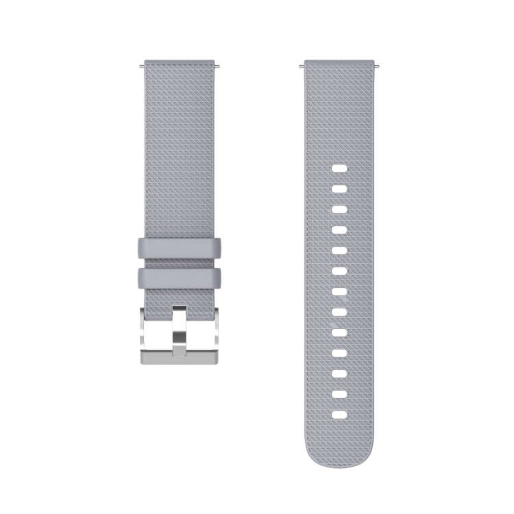For Samsung Galaxy Watch5 40mm/44mm / Watch5 Pro 20mm Pockmarked Silver Buckle Silicone Watch Ban...