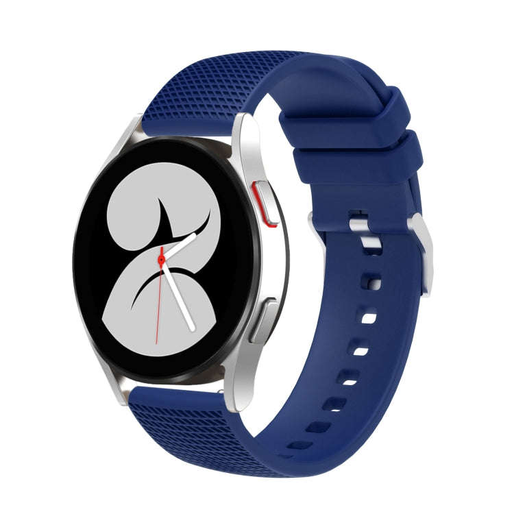 For Samsung Galaxy Watch5 40mm/44mm / Watch5 Pro 20mm Pockmarked Silver Buckle Silicone Watch Ban...
