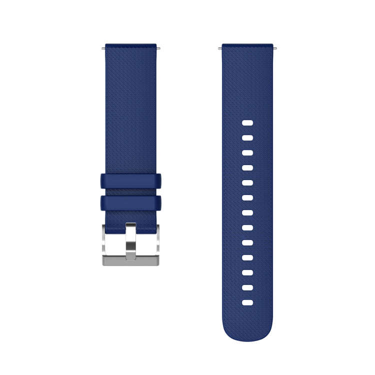 For Samsung Galaxy Watch5 40mm/44mm / Watch5 Pro 20mm Pockmarked Silver Buckle Silicone Watch Ban...