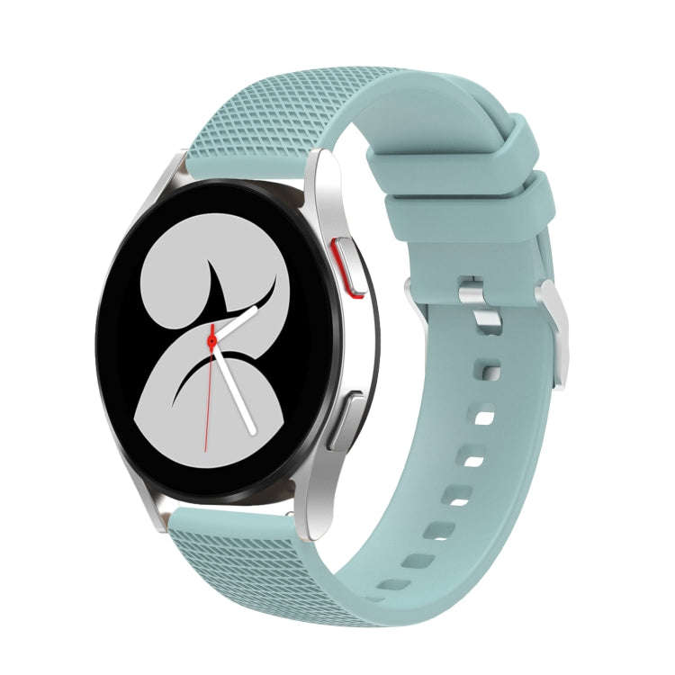 For Samsung Galaxy Watch5 40mm/44mm / Watch5 Pro 20mm Pockmarked Silver Buckle Silicone Watch Ban...