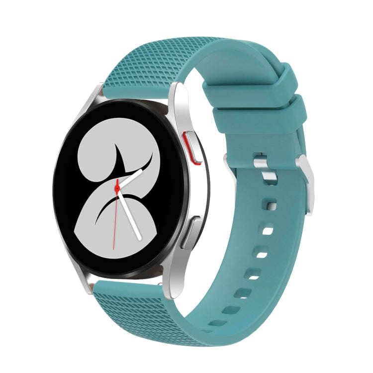 For Samsung Galaxy Watch5 40mm/44mm / Watch5 Pro 20mm Pockmarked Silver Buckle Silicone Watch Ban...