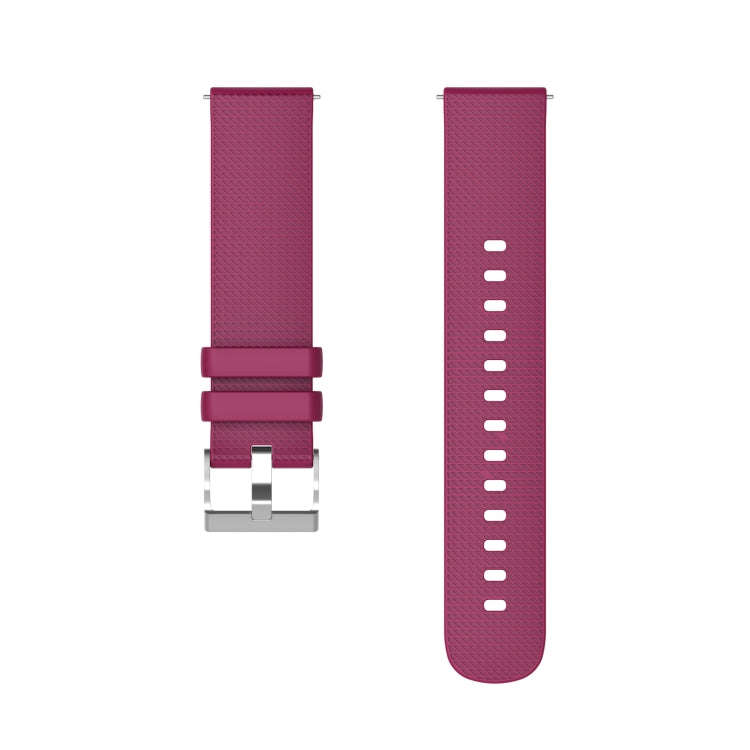 For Samsung Galaxy Watch5 40mm/44mm / Watch5 Pro 20mm Pockmarked Silver Buckle Silicone Watch Ban...