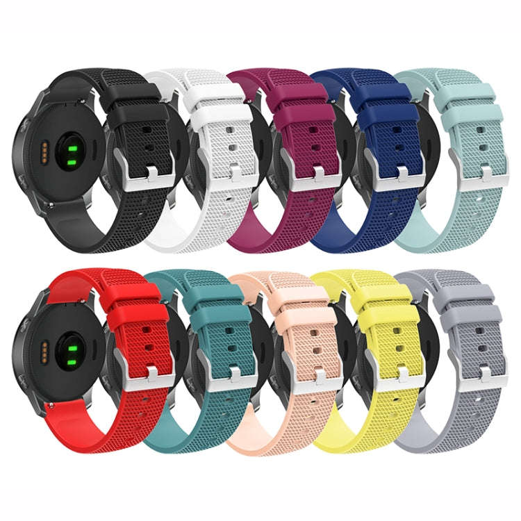 For Samsung Galaxy Watch5 40mm/44mm / Watch5 Pro 20mm Pockmarked Silver Buckle Silicone Watch Ban...