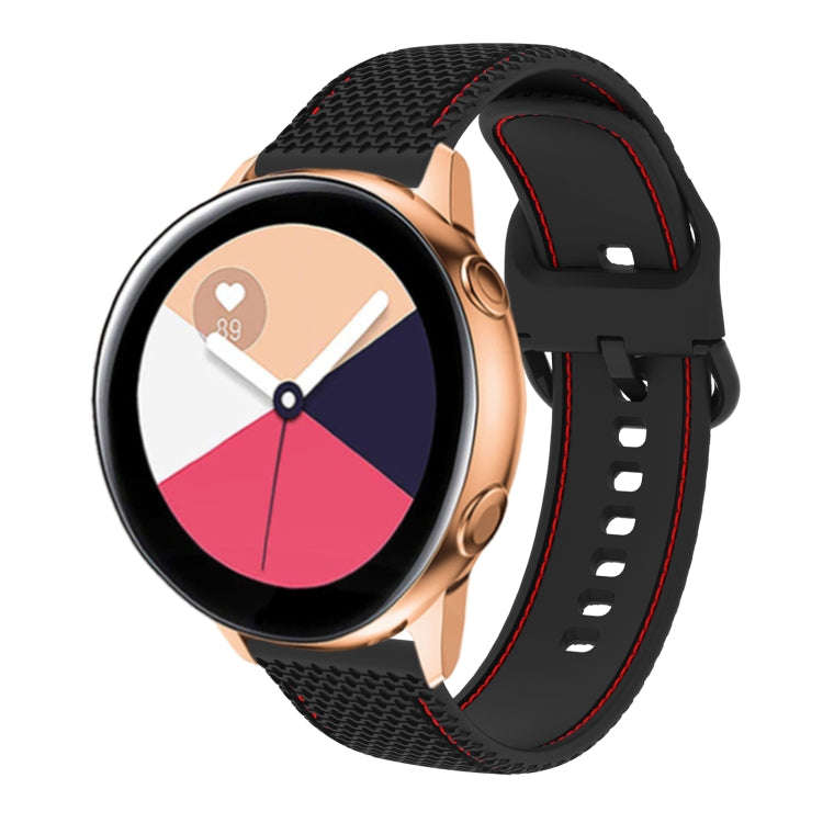 For Samsung Galaxy Watch5 40mm/44mm / Watch5 Pro Two-color Stitching Silicone Watch Band(Black+Re...
