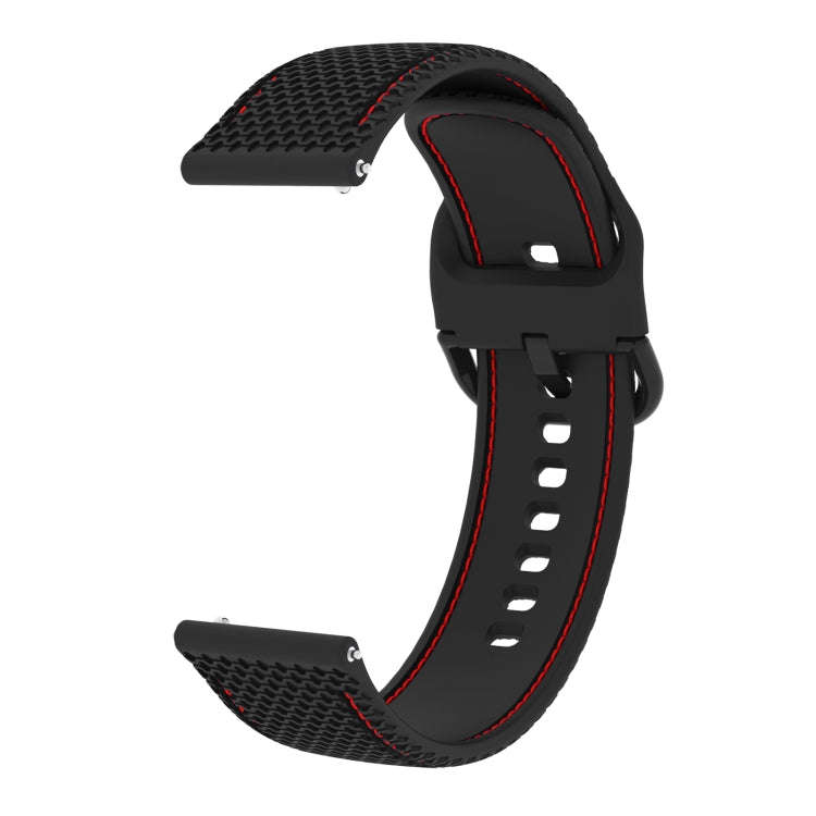 For Samsung Galaxy Watch5 40mm/44mm / Watch5 Pro Two-color Stitching Silicone Watch Band(Black+Re...