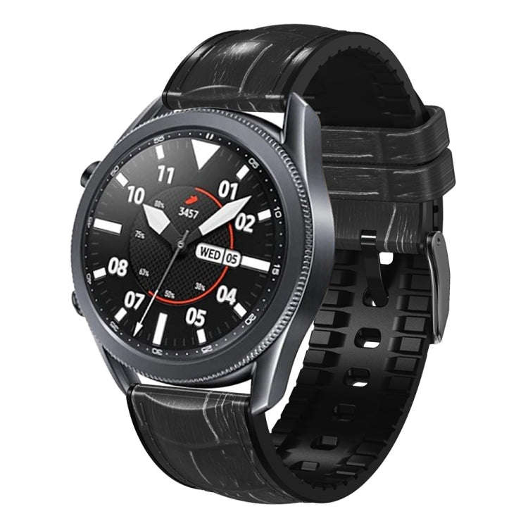 For Huawei GT 3 Pro 46mm Bamboo Joint Texture Silicone Leather Watch Band(Black)