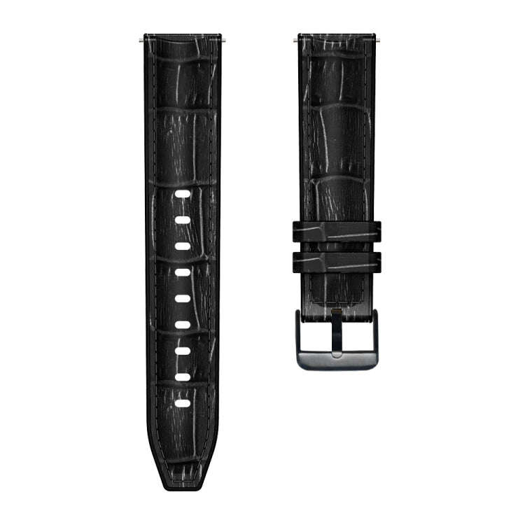 For Huawei GT 3 Pro 46mm Bamboo Joint Texture Silicone Leather Watch Band(Black)