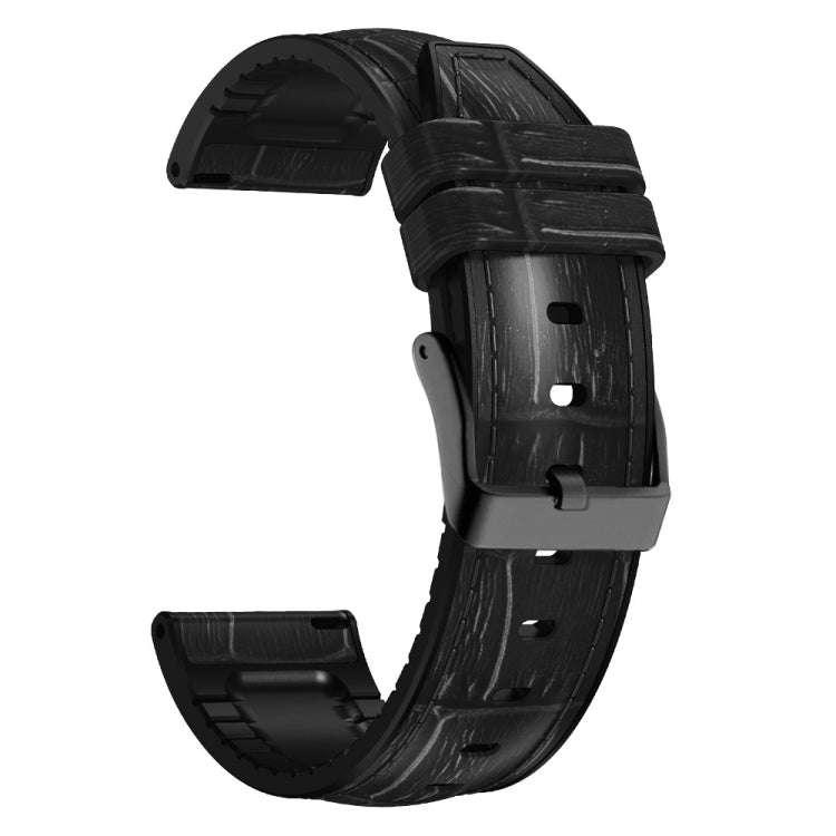 For Huawei GT 3 Pro 46mm Bamboo Joint Texture Silicone Leather Watch Band(Black)