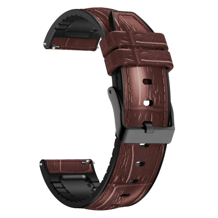 For Huawei GT 3 Pro 46mm Bamboo Joint Texture Silicone Leather Watch Band(Dark Brown)