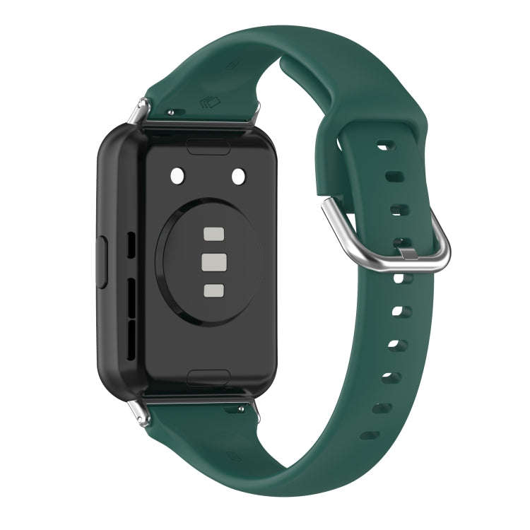 For Huawei Watch Fit 2 Small Waist Silicone Watch Band, Size:S(Green)