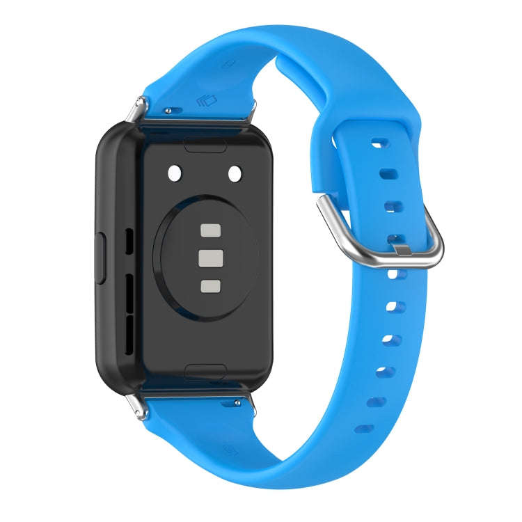 For Huawei Watch Fit 2 Small Waist Silicone Watch Band, Size:S(Blue)