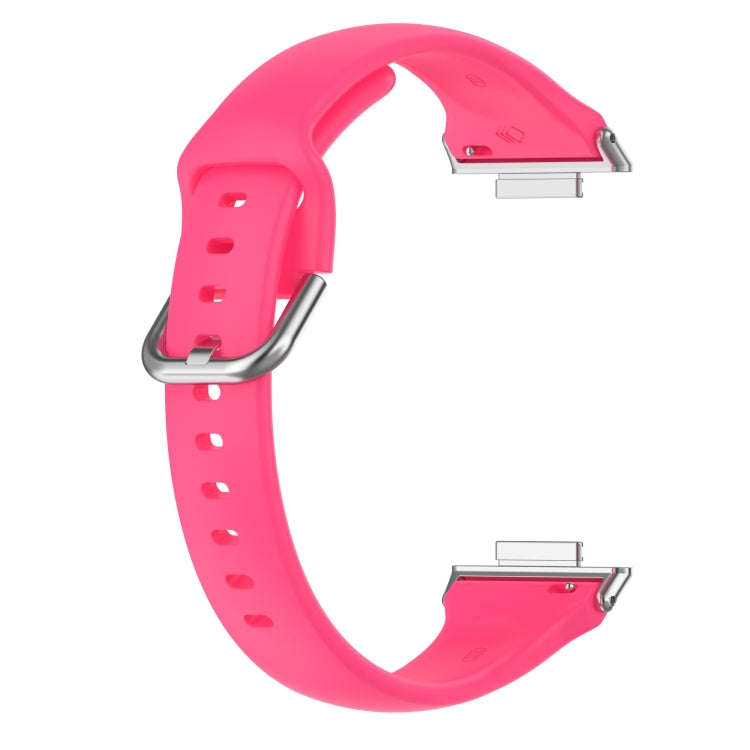 For Huawei Watch Fit 2 Small Waist Silicone Watch Band, Size:S(Rose Red)