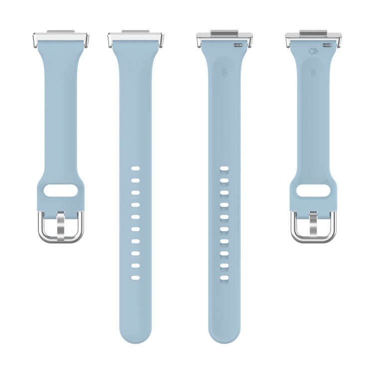 For Huawei Watch Fit 2 Small Waist Silicone Watch Band, Size:S(Light Blue)