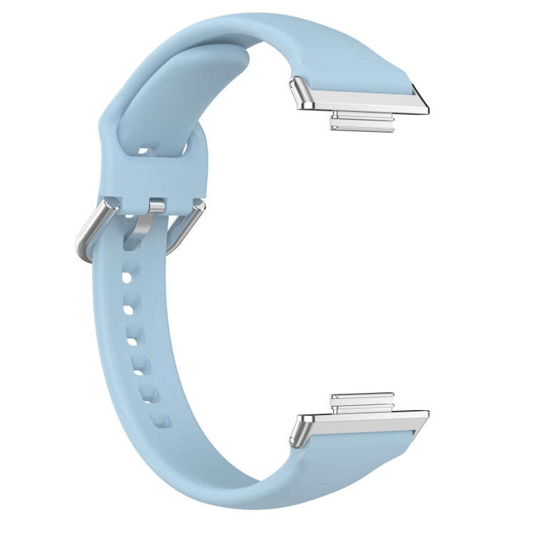 For Huawei Watch Fit 2 Small Waist Silicone Watch Band, Size:S(Light Blue)