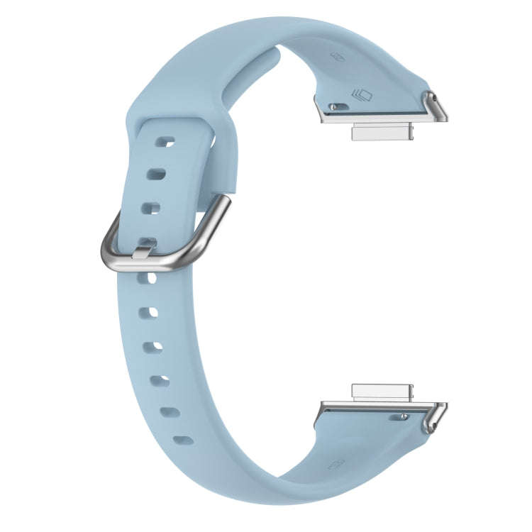 For Huawei Watch Fit 2 Small Waist Silicone Watch Band, Size:S(Light Blue)