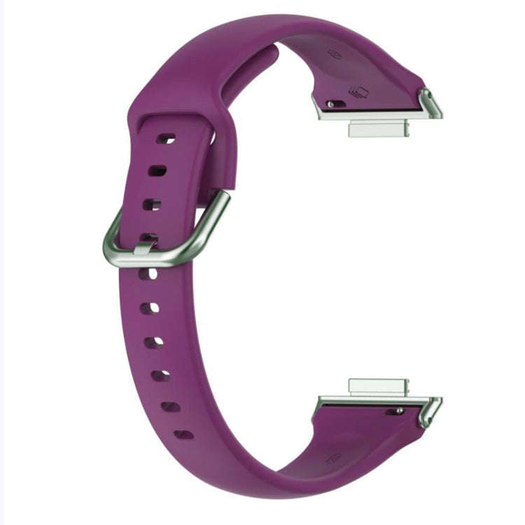 For Huawei Watch Fit 2 Small Waist Silicone Watch Band, Size:L(Dark Purple)