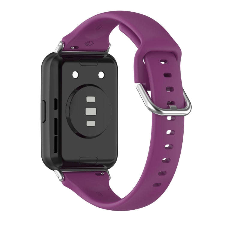 For Huawei Watch Fit 2 Small Waist Silicone Watch Band, Size:L(Dark Purple)