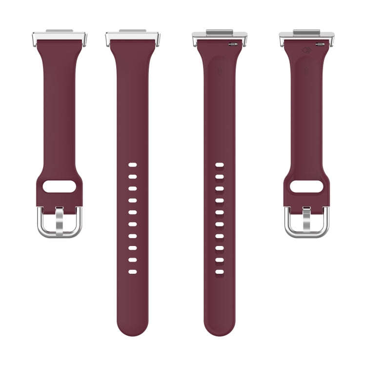 For Huawei Watch Fit 2 Small Waist Silicone Watch Band, Size:L(Wine Red)