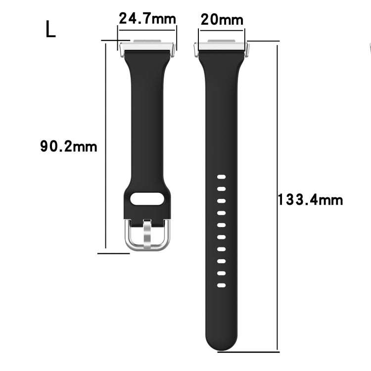 For Huawei Watch Fit 2 Small Waist Silicone Watch Band, Size:L(Wine Red)