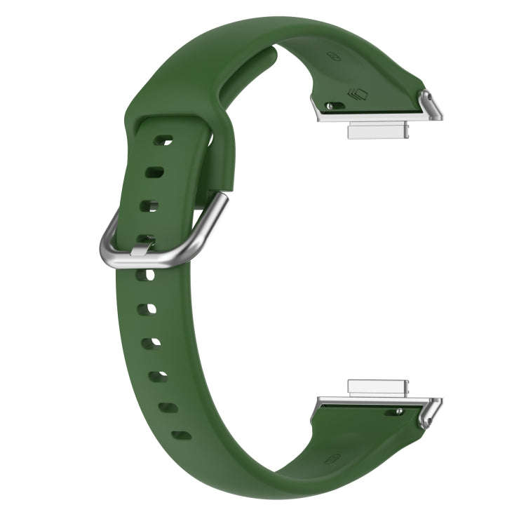 For Huawei Watch Fit 2 Small Waist Silicone Watch Band, Size:L(Army Green)