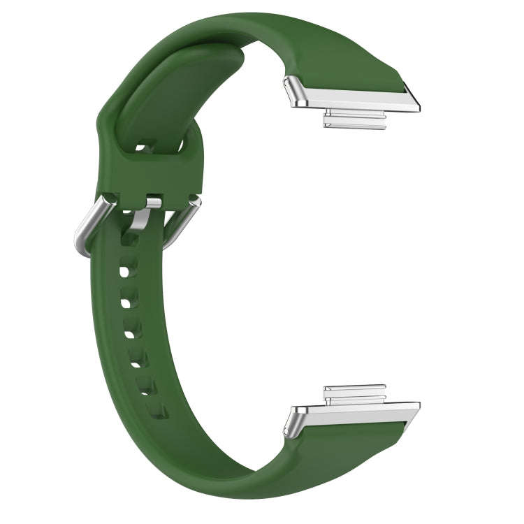 For Huawei Watch Fit 2 Small Waist Silicone Watch Band, Size:L(Army Green)