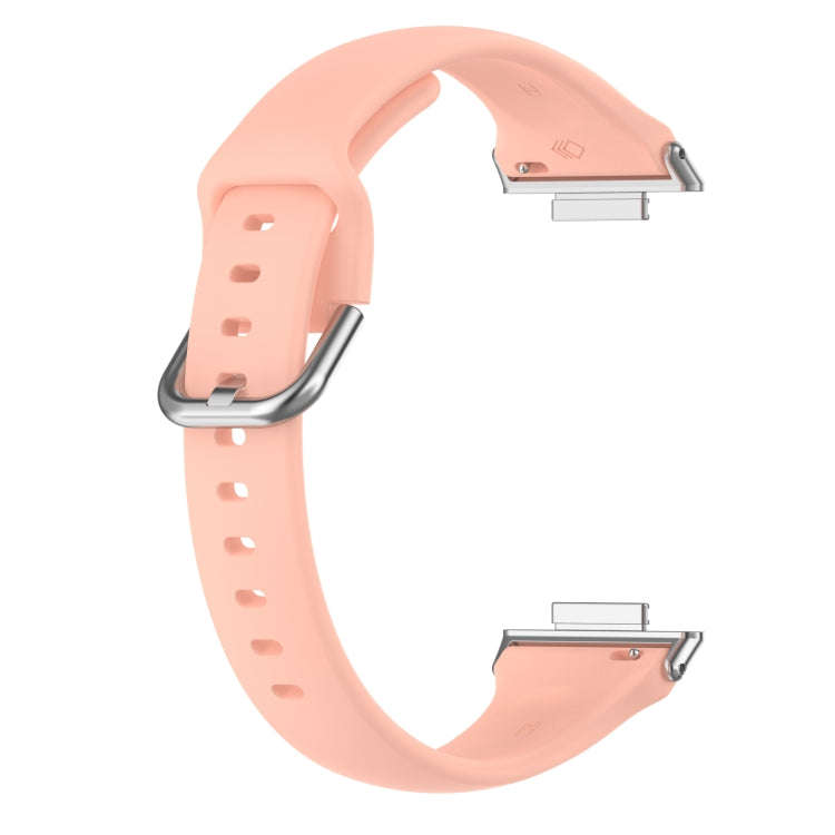 For Huawei Watch Fit 2 Small Waist Silicone Watch Band, Size:L(Light Pink)
