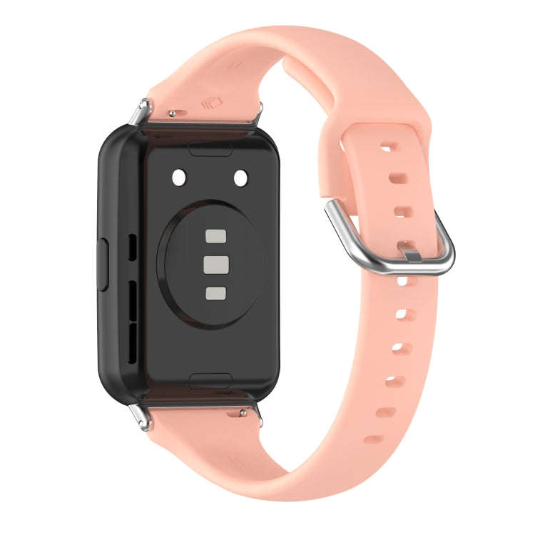 For Huawei Watch Fit 2 Small Waist Silicone Watch Band, Size:L(Light Pink)