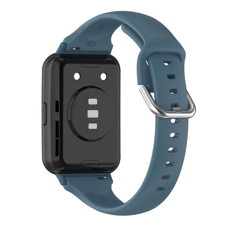 For Huawei Watch Fit 2 Small Waist Silicone Watch Band, Size:L(Rock Cyan)