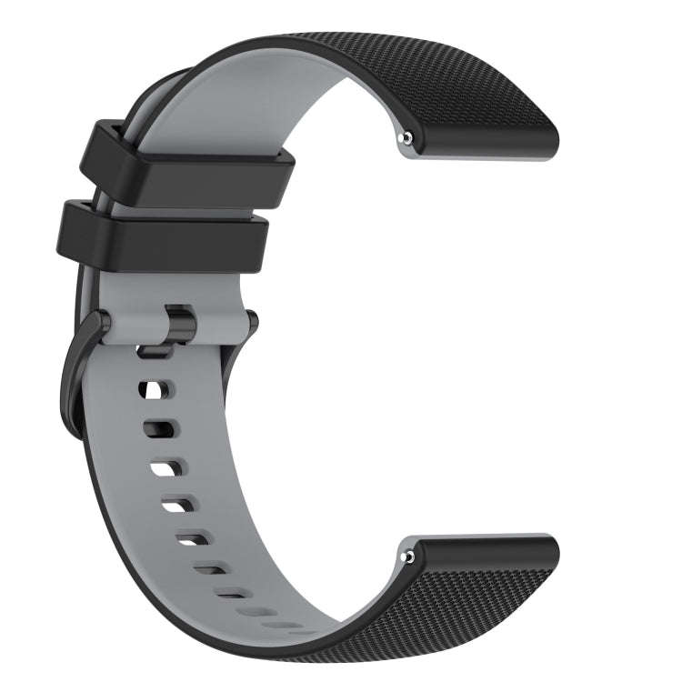 For Suunto 5 Peak Small Plaid Texture Two-color Silicone Watch Band(Black Grey)
