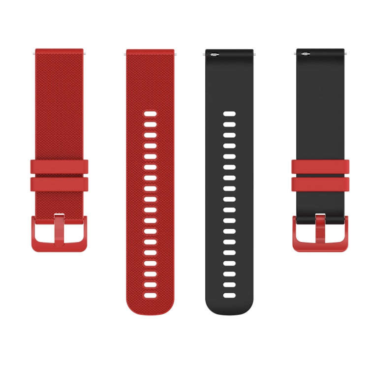 For Suunto 5 Peak Small Plaid Texture Two-color Silicone Watch Band(Red Black)