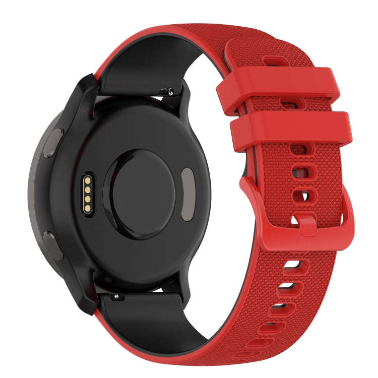 For Suunto 5 Peak Small Plaid Texture Two-color Silicone Watch Band(Red Black)